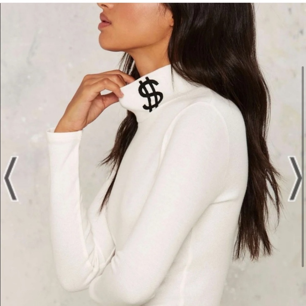 Nasty gal Mock Neck Dollar Sign Tank - Large